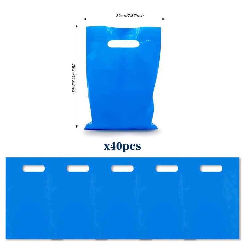 TOSPARTY 40PCS Blue Plastic Gift Bags Candy Bags Die Cut Plastic Bags are Sturdy Party Assorted Plastic Candy Bag Gift Bag - Image 2